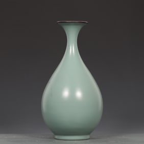 A Rare Ru yao Sky Blue Glazed Vase with poem?