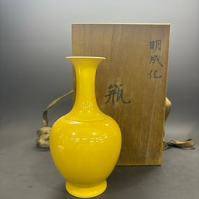 A Rare Yellow Glazed Vase