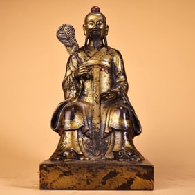 A Rare Coppery Mud-gilded Buddha Statue