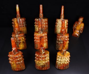 A Set of Rare Hetian jade Chimes
