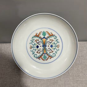 A Rare Doucai Flower Pattern Plate