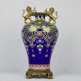 A Rare Cloisonne Copper Inlaid Flower Pattern Vase?