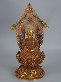 A Rare Gilt Bronze Filigree Buddha Statue?