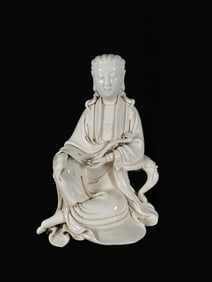 A Rare Blance-De-Chine Statue of Bodhisattva