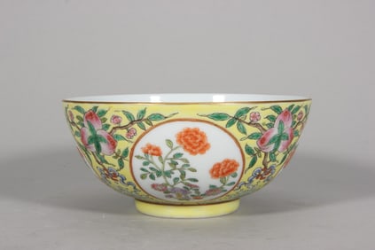 A Rare Famille-Rose Flower Pattern Bowl