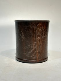 A Rare Zitanwood Brush Pot