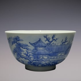 An Exquisite Enamel Landscape Pattern with poem Cup