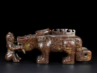 An Exquisite White Jade Tiger Ornament