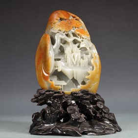 A Exquisite White Jade Character and Story Pattern Ornament