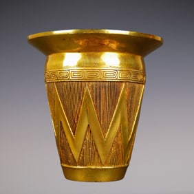 An Exquisite Gilt Bronze With Inscription Jar