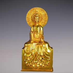 An Exquisite Gilt Bronze Buddha Statue