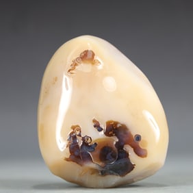 A Exquisite Agate Figures Pattern Ornament