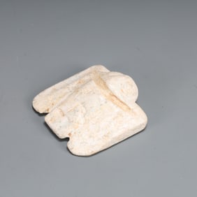 A Exquisite Hongshan Culture White Jade Bird-Shaped Ornament