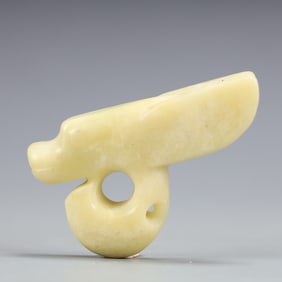 A Exquisite Hongshan Culture White Jade 'Boar& Dragon' Ornament