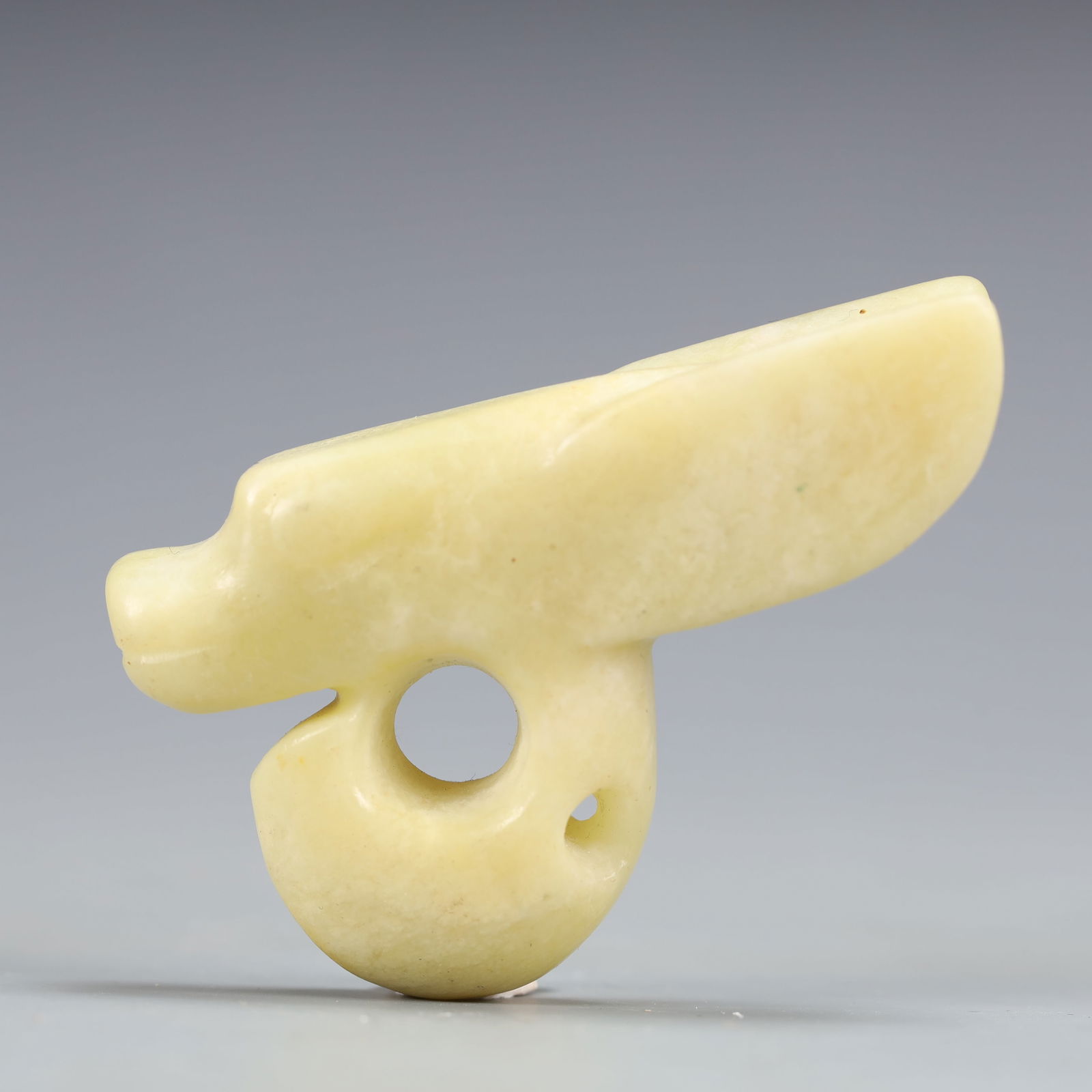 A Exquisite Hongshan Culture White Jade 'Boar& Dragon' Ornament (1 of 5)