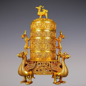 An Exquisite Gilt Bronze Censer