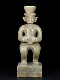 An Exquisite White Jade With Inscription Figure Seal