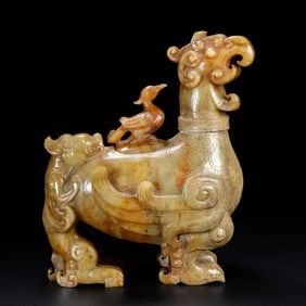 An Exquisite White Jade Phoenix-Shaped Censer