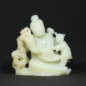 An Exquisite White Jade Figure Ornament