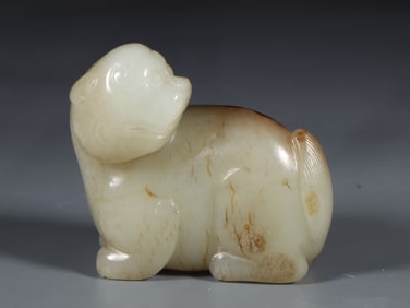 An Exquisite White Jade Auspicious Beast Ornament
