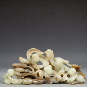 A Exquisite White Jade Figures Pattern Ornament