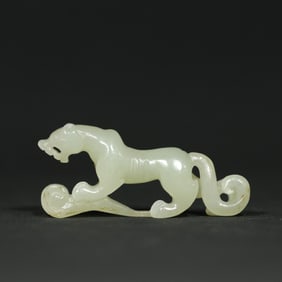 An Exquisite White Jade Tiger Pendant