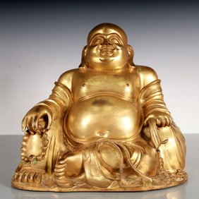 A Exquisite Gilt Bronze Statue of Maitreya Buddha