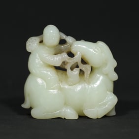 An Exquisite White Jade Deer Ornament