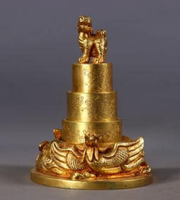 A Set of Fine Gilt Bronze Dragon Pattern Seal