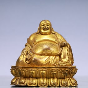 An Exquisite Gilt Bronze Statue of Maitreya Buddha