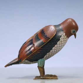 A Exquisite Cloisonne Bird-Form Censer
