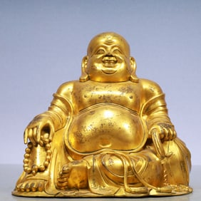 An Exquisite Gilt Bronze Statue of Maitreya Buddha