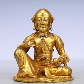 An Exquisite Gilt Bronze Statue of Guru