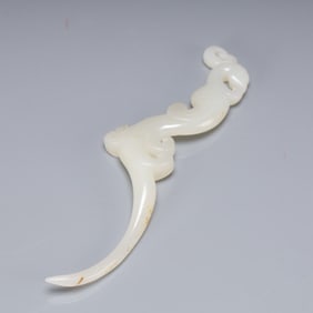 A Exquisite Archaic Jade Phoenix Ornament  Hong Shan Culture
