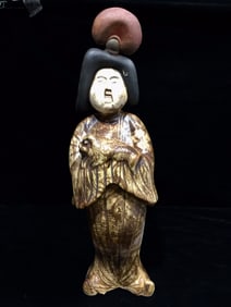 An Exquisite Tang Tri-Color Glazed Pottery Figure Ornament
