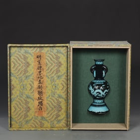 An Exquisite Fahua Glazed Dragon Pattern Candlestick