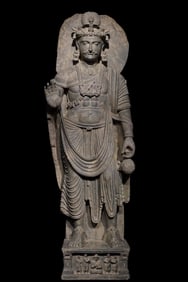 An Exquisite Limestone Statue of Gandhara