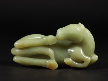 An Exquisite Yellow Jade Horse Ornament