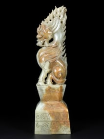 An Exquisite White Jade Kylin Ornament