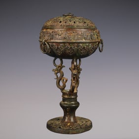 An Exquisite Bronze Beast-Face Pattern Censer