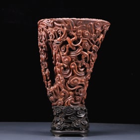 An Exquisite Boxwood Chi-Dragon Pattern Goblet