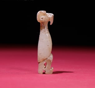 An Exquisite White Jade Bird Pendant