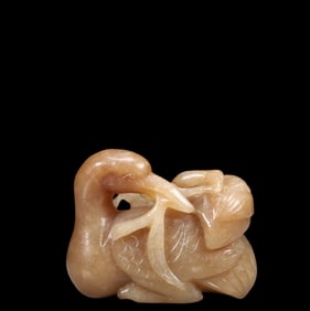 An Exquisite Hotan Jade Goose Ornament