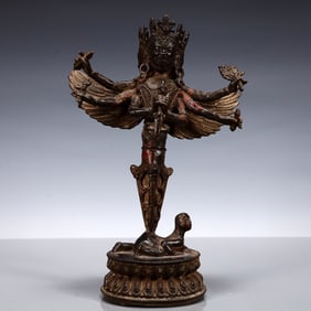 A Solemn Gilt Bronze Statue of Vajra