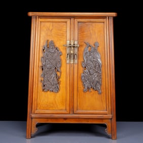 A Huge Huanghuali wood Figure Pattern Cabinet