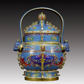 A Rare Cloisonne Beast-Face Pattern Ewer