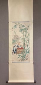 A Chinese Vertical Scroll Ink Painting of Figure on Paper,Ren Zhong