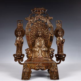 A Solemn Gilt Bronze Buddha Statue