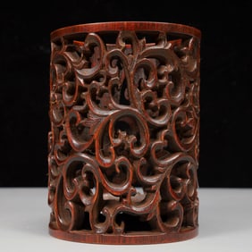 An Exquisite Bamboo Hollow Brush Pot