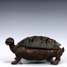 A Solemn Gilt Bronze Turtle-Shaped Censer
